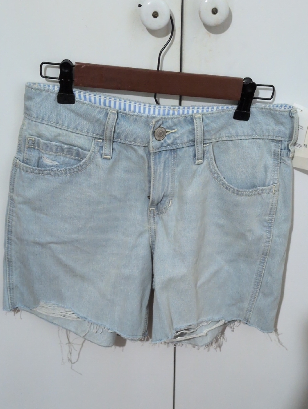 Hollister Light Blue Denim Cutoff Shorts